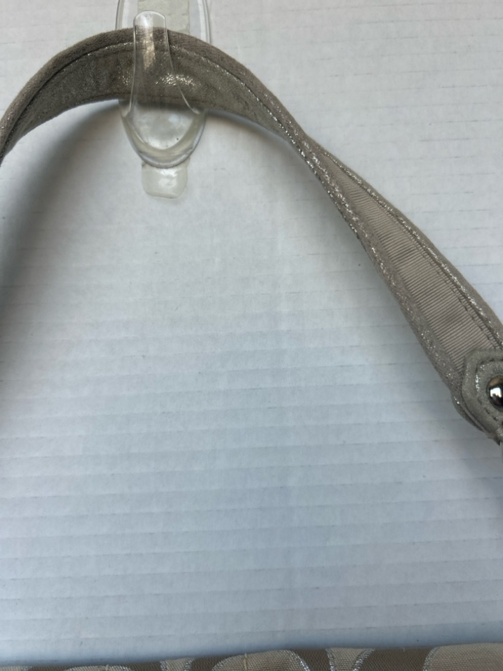 Coach Poppy Signature C Metallic Canvas & Leather Messenger Flap Satchel - Picture 5 of 9